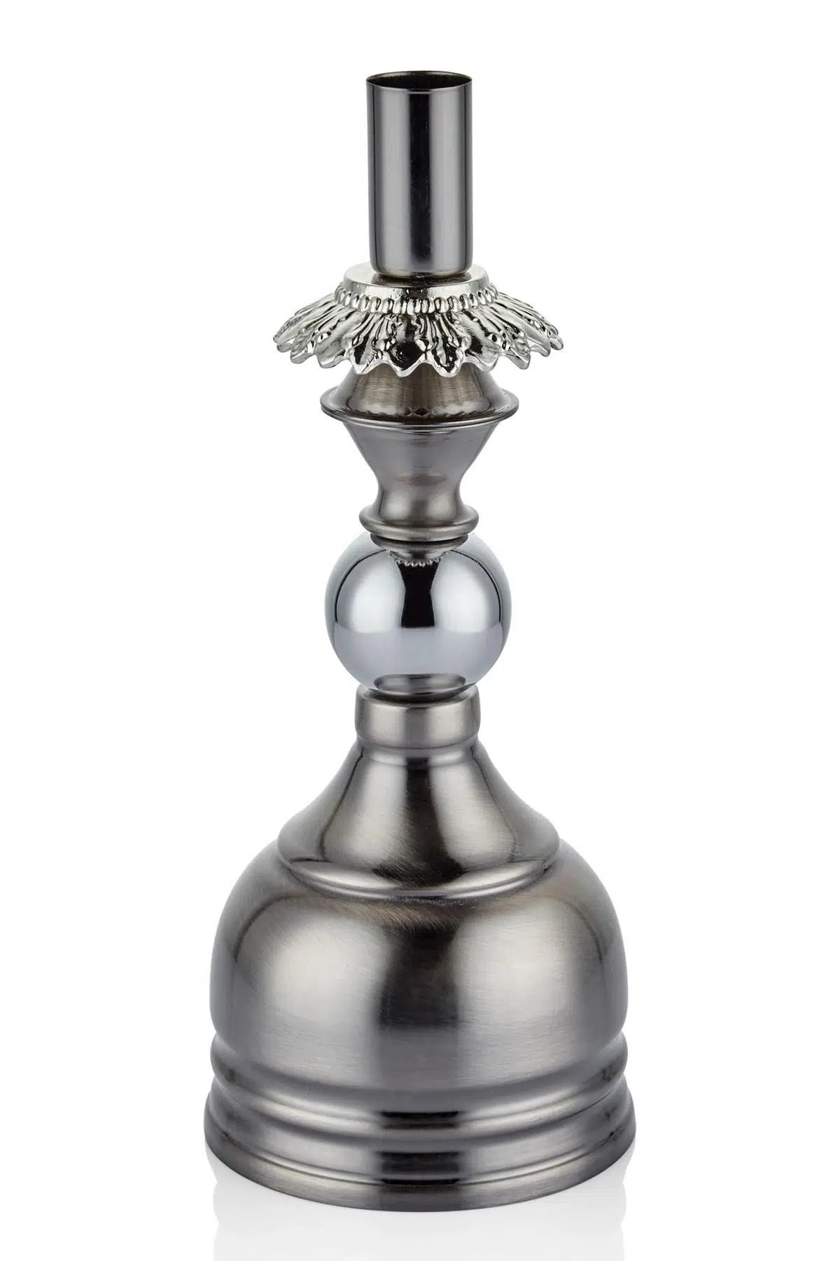 Metal Mumluk Gümüş Eskitme 9,5*9,5*24 Cm
