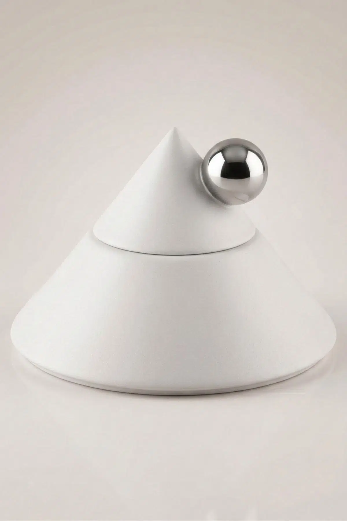 SETABIANCA Elite Deco Beyaz Kapaklı Dekoratif Obje 19 cm – Modern Masa Üstü Dekoru